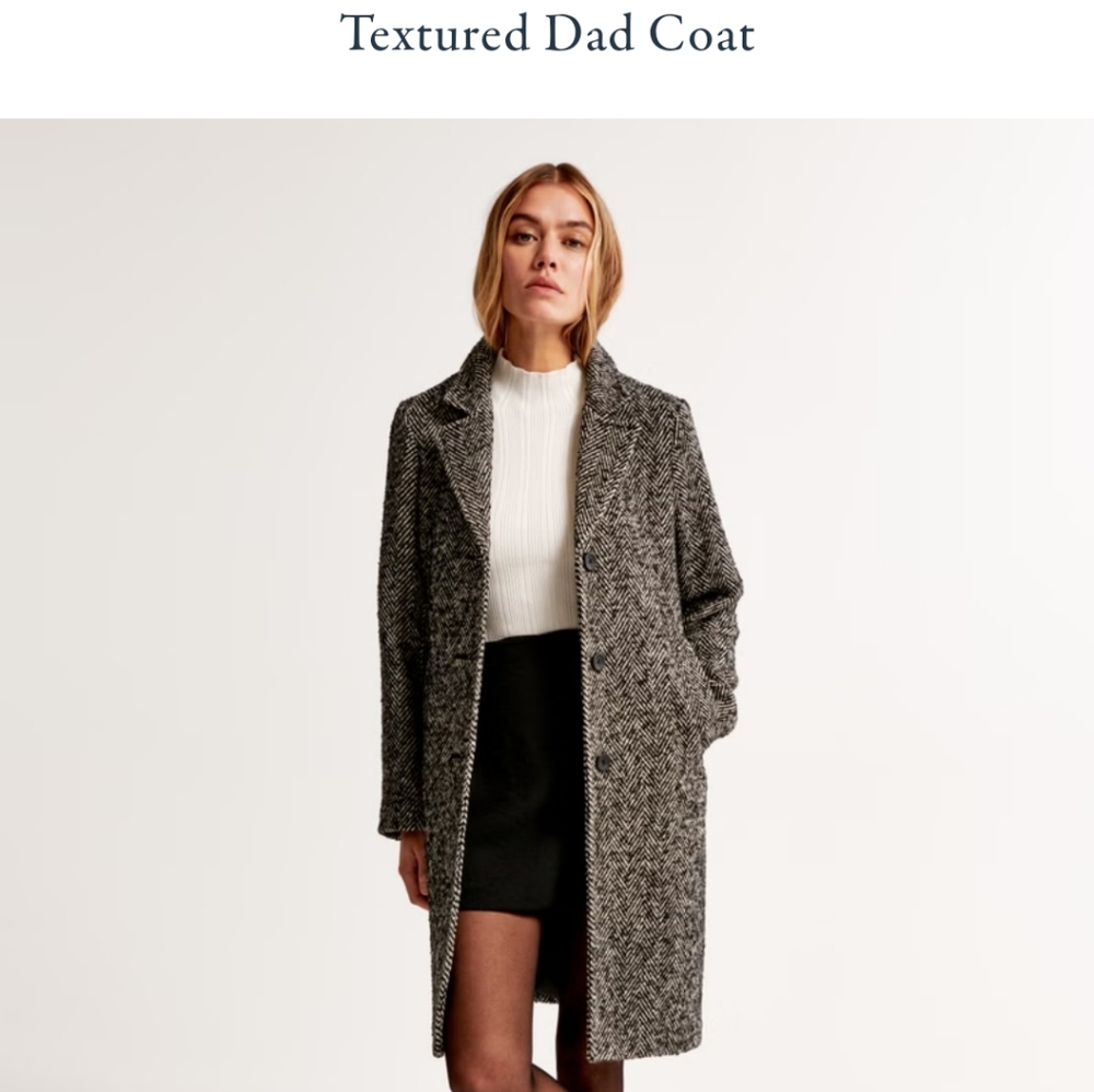 Abercrombie Textured Dad Coat herringbone